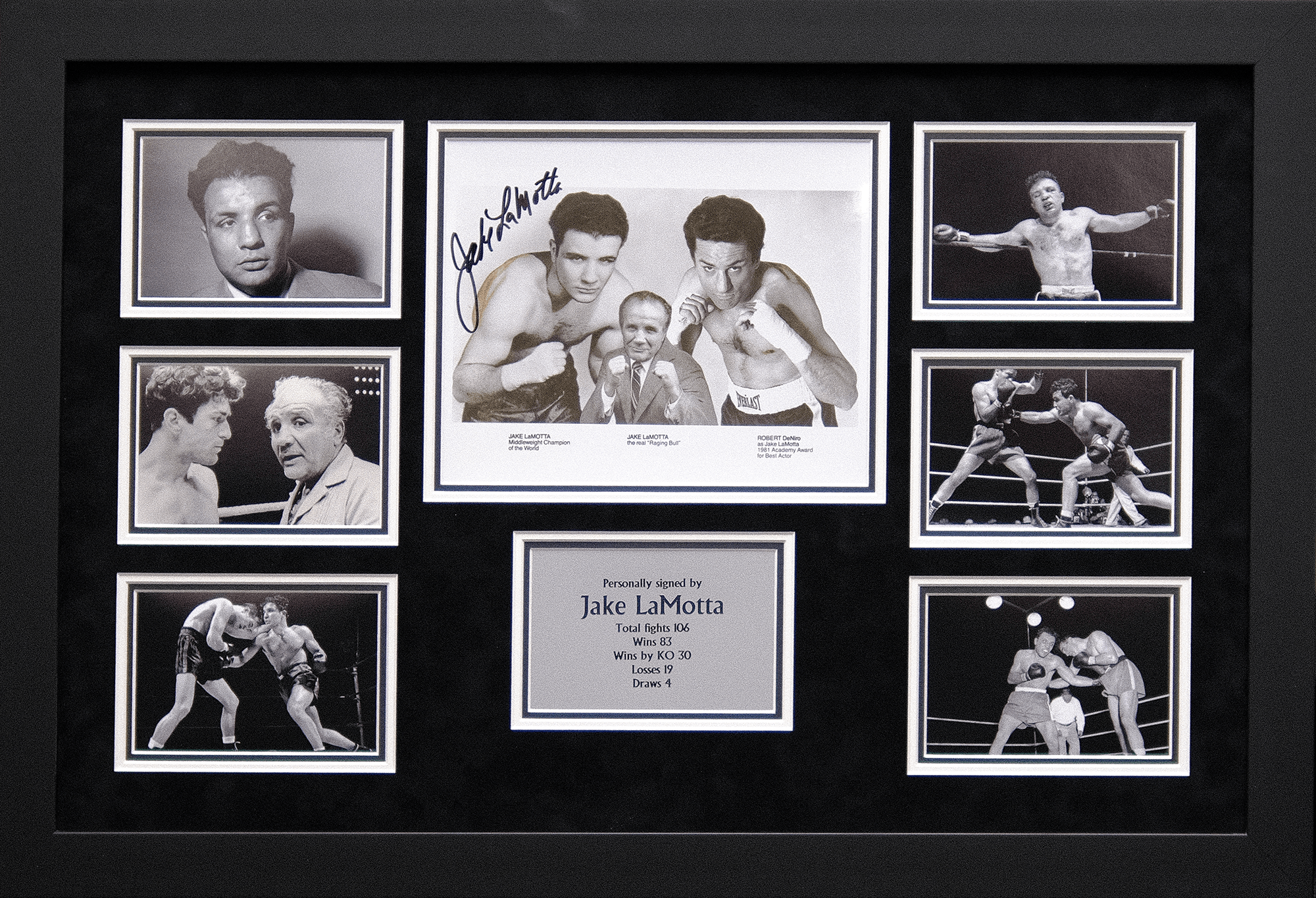 Jake LaMotta Signed 12x8 Photograph Framed Display - Memorabilia Framers Shop